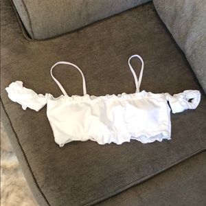 White ruffle bikini top